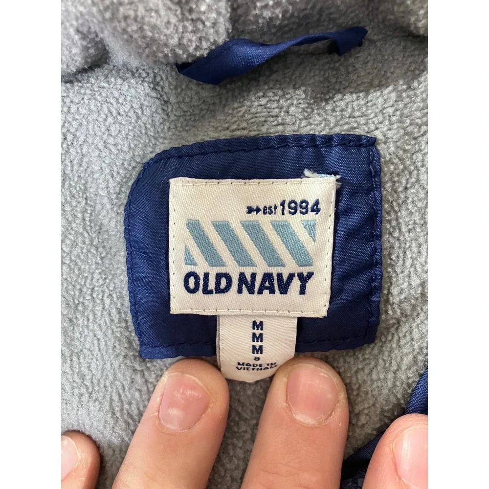 Old Navy Puffer Vest Green Blue Zip Up Pockets Boys Size‎ M